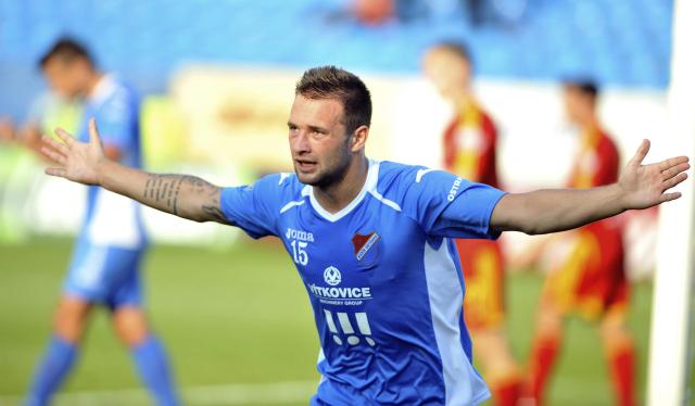 Antonín Fantiš se raduje z gólu v dresu Baníku Ostrava