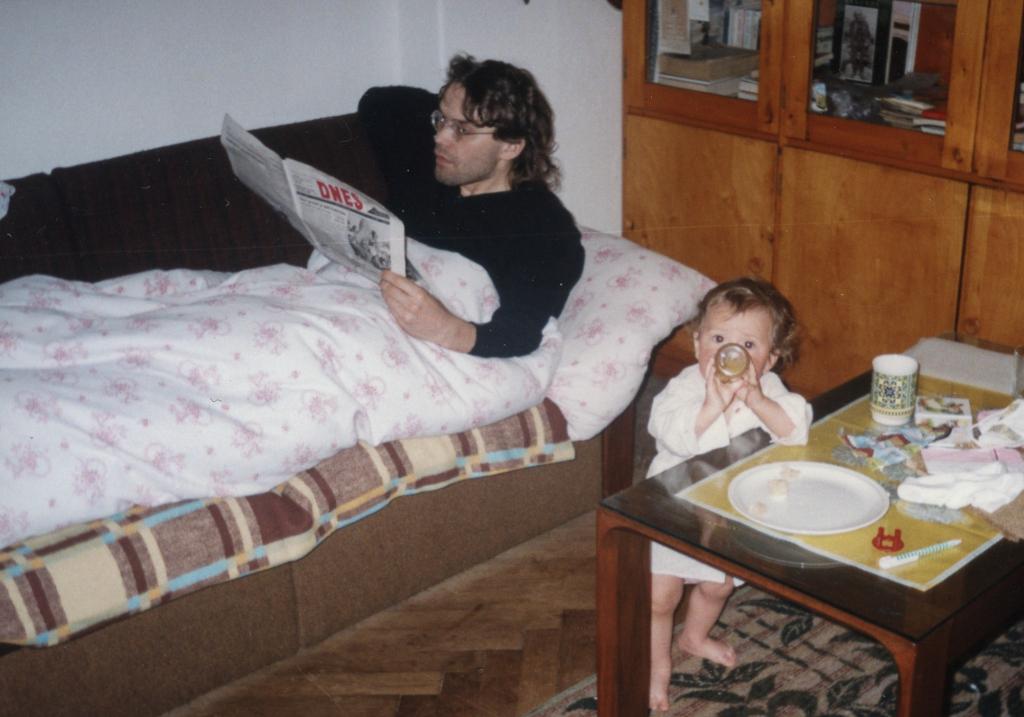 mladá Eva Samková se svým otcem