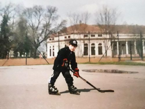 Michael Foltýn na archivní hokejové fotografii.