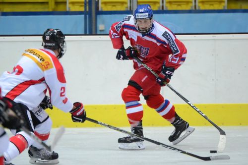 Michal Kvasnica při hokejovém zápase za českou hokejovou reprezentaci