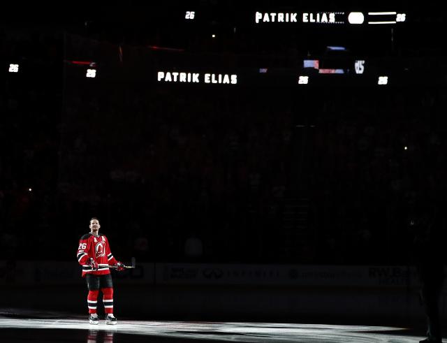 Patrik Eliáš na ledě v dresu New Jersey Devils